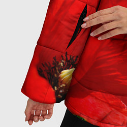 Куртка зимняя женская Красный мак на закате, цвет: 3D-черный — фото 2