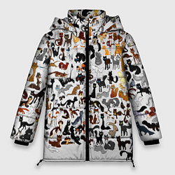 Куртка зимняя женская Котики, цвет: 3D-черный