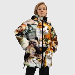 Куртка зимняя женская КОТЫ, цвет: 3D-светло-серый — фото 2