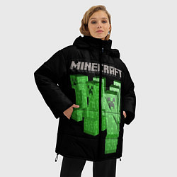 Куртка зимняя женская MINECRAFT CREEPER, цвет: 3D-черный — фото 2