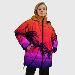 Куртка зимняя женская Очеровательный закат, цвет: 3D-черный — фото 2
