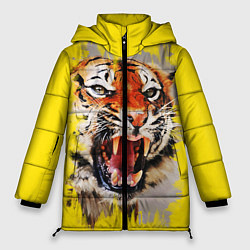 Куртка зимняя женская Оскал тигра, цвет: 3D-черный