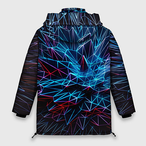 Женская зимняя куртка Синяя абстракция / 3D-Черный – фото 2