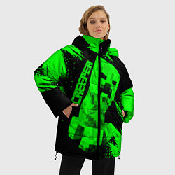 Куртка зимняя женская MINECRAFT CREEPER, цвет: 3D-красный — фото 2