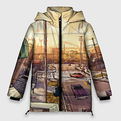 Куртка зимняя женская GTA San Andreas, цвет: 3D-черный