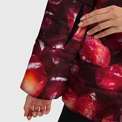 Куртка зимняя женская Много ягод граната ярко сочно, цвет: 3D-черный — фото 2