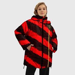Куртка зимняя женская Манчестер Юнайтед лого 2020 3D, цвет: 3D-черный — фото 2