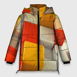 Куртка зимняя женская КУБЫ 3D, цвет: 3D-черный