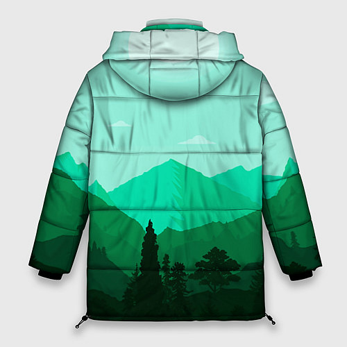 Женская зимняя куртка Горы пейзаж дикая природа / 3D-Черный – фото 2