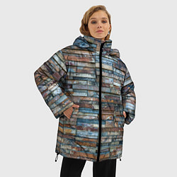 Куртка зимняя женская СТЕНА КИРПИЧ, цвет: 3D-черный — фото 2