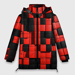 Куртка зимняя женская КУБИКИ 3D, цвет: 3D-светло-серый