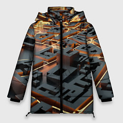 Куртка зимняя женская 3D абстрактная схема, цвет: 3D-черный