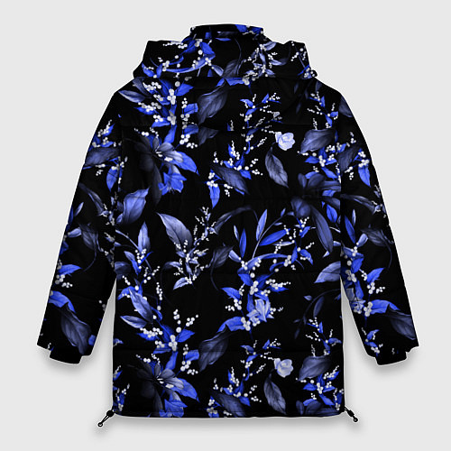 Женская зимняя куртка Ночные цветы / 3D-Черный – фото 2