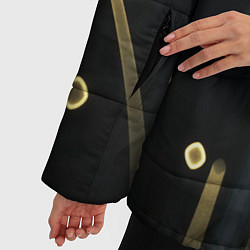 Куртка зимняя женская Абстракция искры полосы боке, цвет: 3D-черный — фото 2