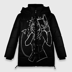 Куртка зимняя женская ЛЮБЛЮ КНИГИ, цвет: 3D-черный