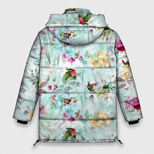 Женская зимняя куртка Весенние цветы / 3D-Черный – фото 2