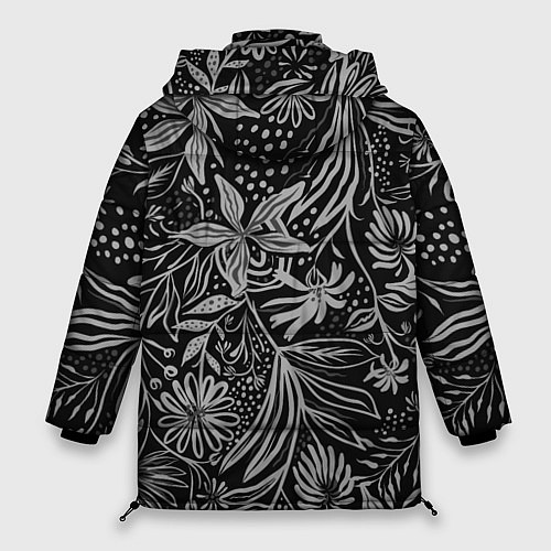 Женская зимняя куртка Флора Черно Белая / 3D-Черный – фото 2