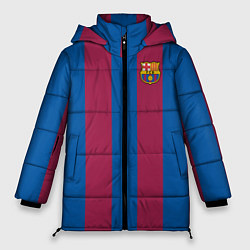 Куртка зимняя женская FC Barcelona 2021, цвет: 3D-черный