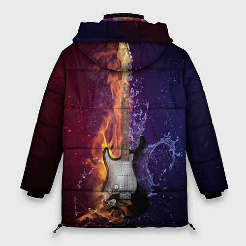 Женская зимняя куртка Гитара огня / 3D-Черный – фото 2