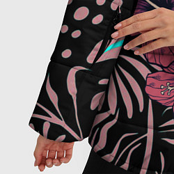 Куртка зимняя женская Череп в цветах, цвет: 3D-черный — фото 2