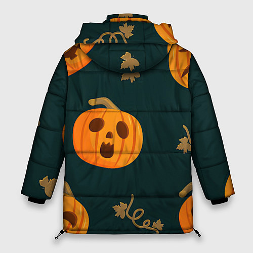 Женская зимняя куртка Осенние тыквы / 3D-Черный – фото 2