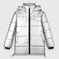 Куртка зимняя женская Минимализм силуэт горы, цвет: 3D-красный