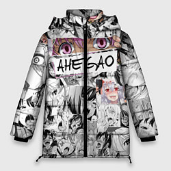 Куртка зимняя женская Ахегао Ahegao, цвет: 3D-черный