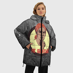 Куртка зимняя женская Плакат СССР Не Болтай!, цвет: 3D-черный — фото 2