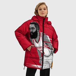 Куртка зимняя женская James Harden Houston Rockets, цвет: 3D-черный — фото 2