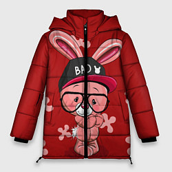 Куртка зимняя женская Модный зайка, цвет: 3D-красный