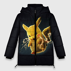 Куртка зимняя женская Pikachu Pika Pika, цвет: 3D-черный