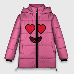 Куртка зимняя женская Смайлы, цвет: 3D-черный
