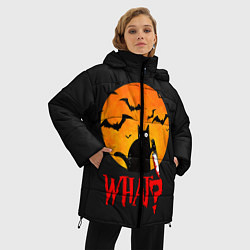 Куртка зимняя женская What Cat Halloween, цвет: 3D-красный — фото 2