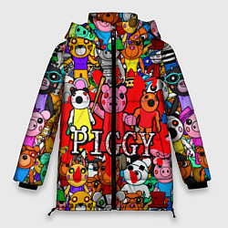 Куртка зимняя женская ROBLOX PIGGY, цвет: 3D-черный