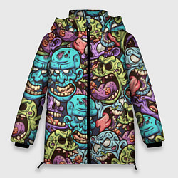 Куртка зимняя женская Зомби Паттерн, цвет: 3D-черный