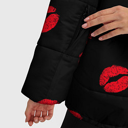 Куртка зимняя женская Поцелуи, цвет: 3D-черный — фото 2