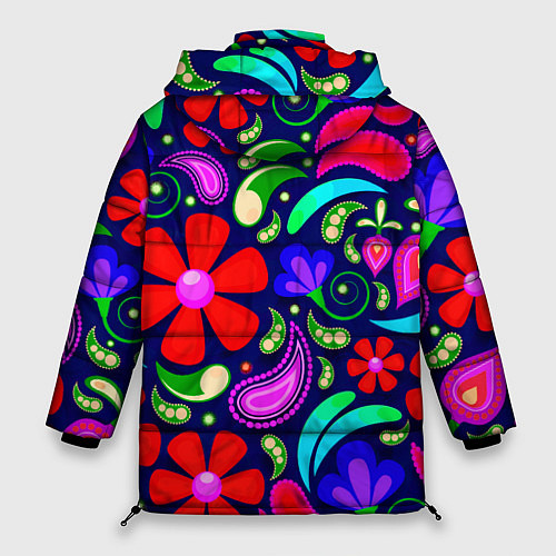 Женская зимняя куртка Flower$$$ / 3D-Черный – фото 2