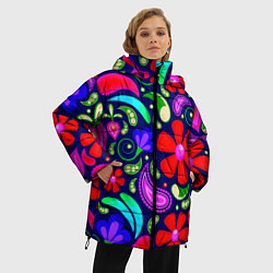 Куртка зимняя женская Flower$$$, цвет: 3D-черный — фото 2
