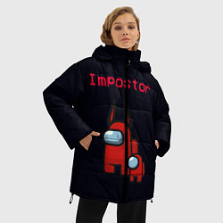 Куртка зимняя женская Among us Impostor, цвет: 3D-черный — фото 2