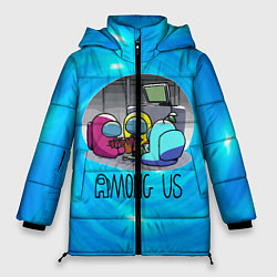 Куртка зимняя женская Among Us карты, цвет: 3D-черный