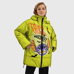 Куртка зимняя женская Стич кошелёк или жизнь, цвет: 3D-черный — фото 2