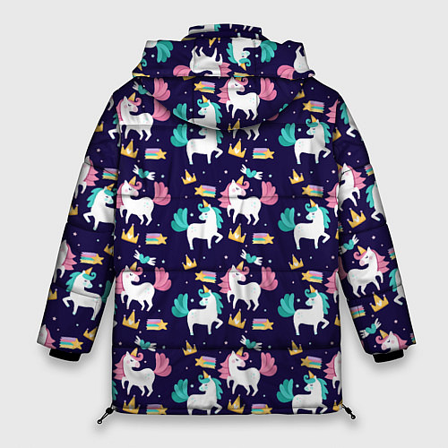 Женская зимняя куртка Unicorn pattern / 3D-Красный – фото 2