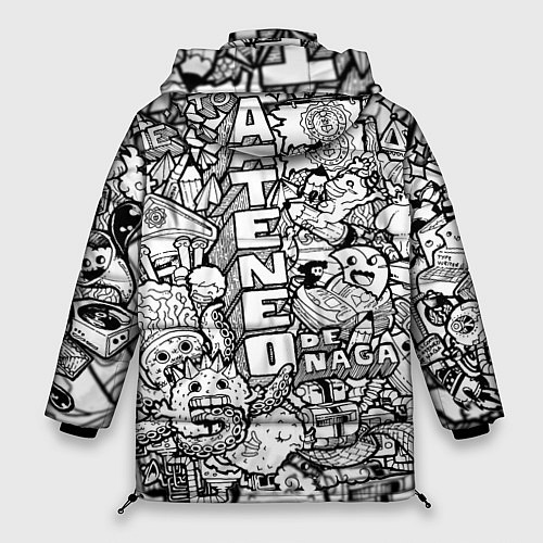 Женская зимняя куртка Doodle граффити / 3D-Черный – фото 2