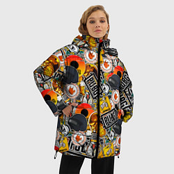 Куртка зимняя женская PUBG STICKER, цвет: 3D-черный — фото 2