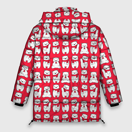 Женская зимняя куртка Мишки в шарфиках / 3D-Черный – фото 2