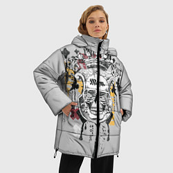 Куртка зимняя женская Череп в очках, цвет: 3D-черный — фото 2