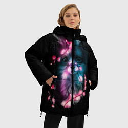 Куртка зимняя женская Лиса с гирляндой, цвет: 3D-красный — фото 2