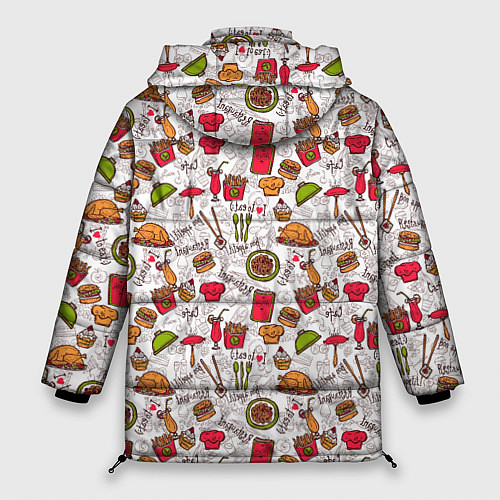 Женская зимняя куртка I love to eat! / 3D-Черный – фото 2