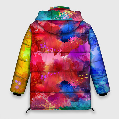 Женская зимняя куртка Брызги красок / 3D-Черный – фото 2