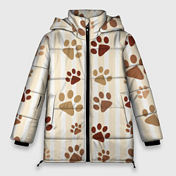 Куртка зимняя женская Лапки, цвет: 3D-черный